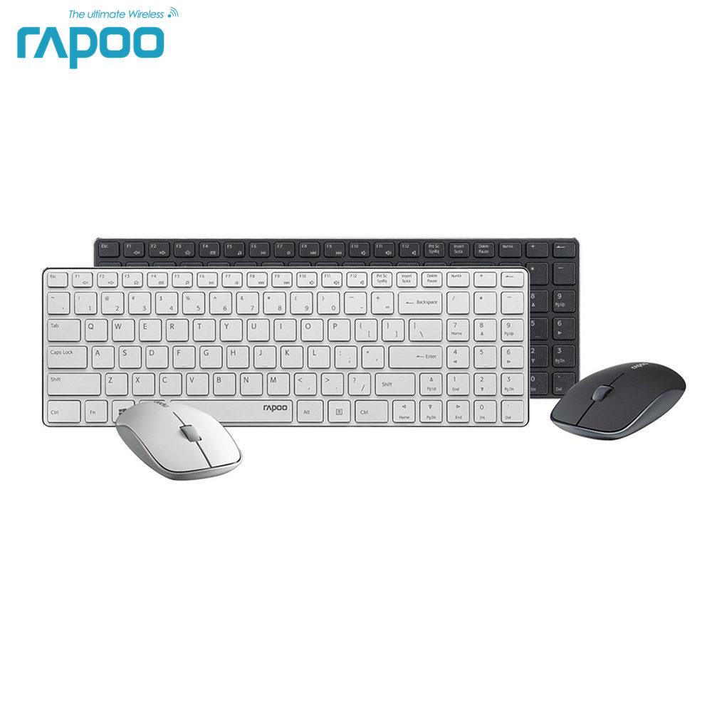 Rapoo 9300P Ultra Thin Metal Optical Wireless Keyboard and Mouse Combos for PC Laptop Gaming Home Keyboard - Free Shipping - Aurelia Clothing