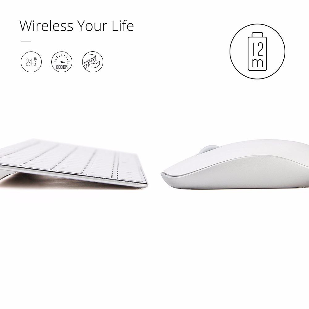 Rapoo 9300P Ultra Thin Metal Optical Wireless Keyboard and Mouse Combos for PC Laptop Gaming Home Keyboard - Free Shipping - Aurelia Clothing
