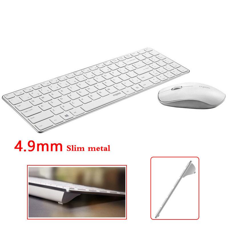 Rapoo 9300P Ultra Thin Metal Optical Wireless Keyboard and Mouse Combos for PC Laptop Gaming Home Keyboard - Free Shipping - Aurelia Clothing