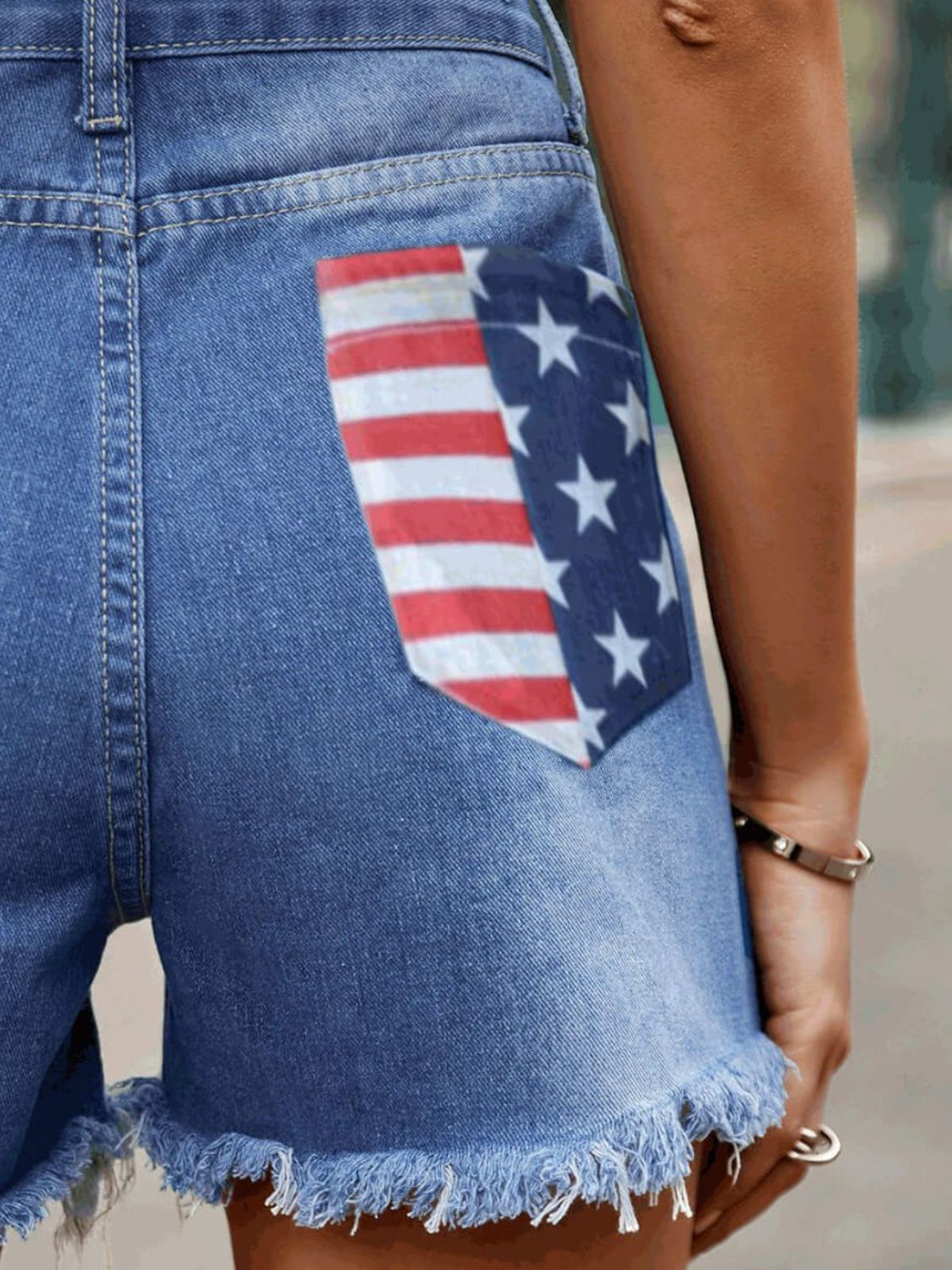 Raw Hem Denim Shorts with Pockets - Aurelia Clothing