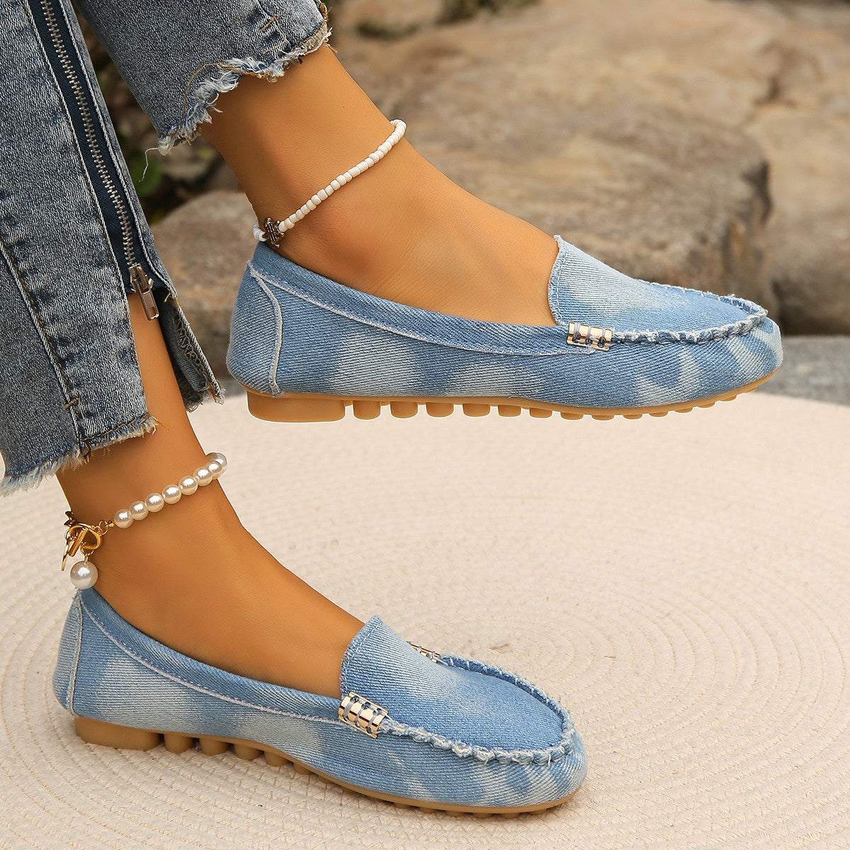 Round Toe Flat Loafers - Aurelia Clothing