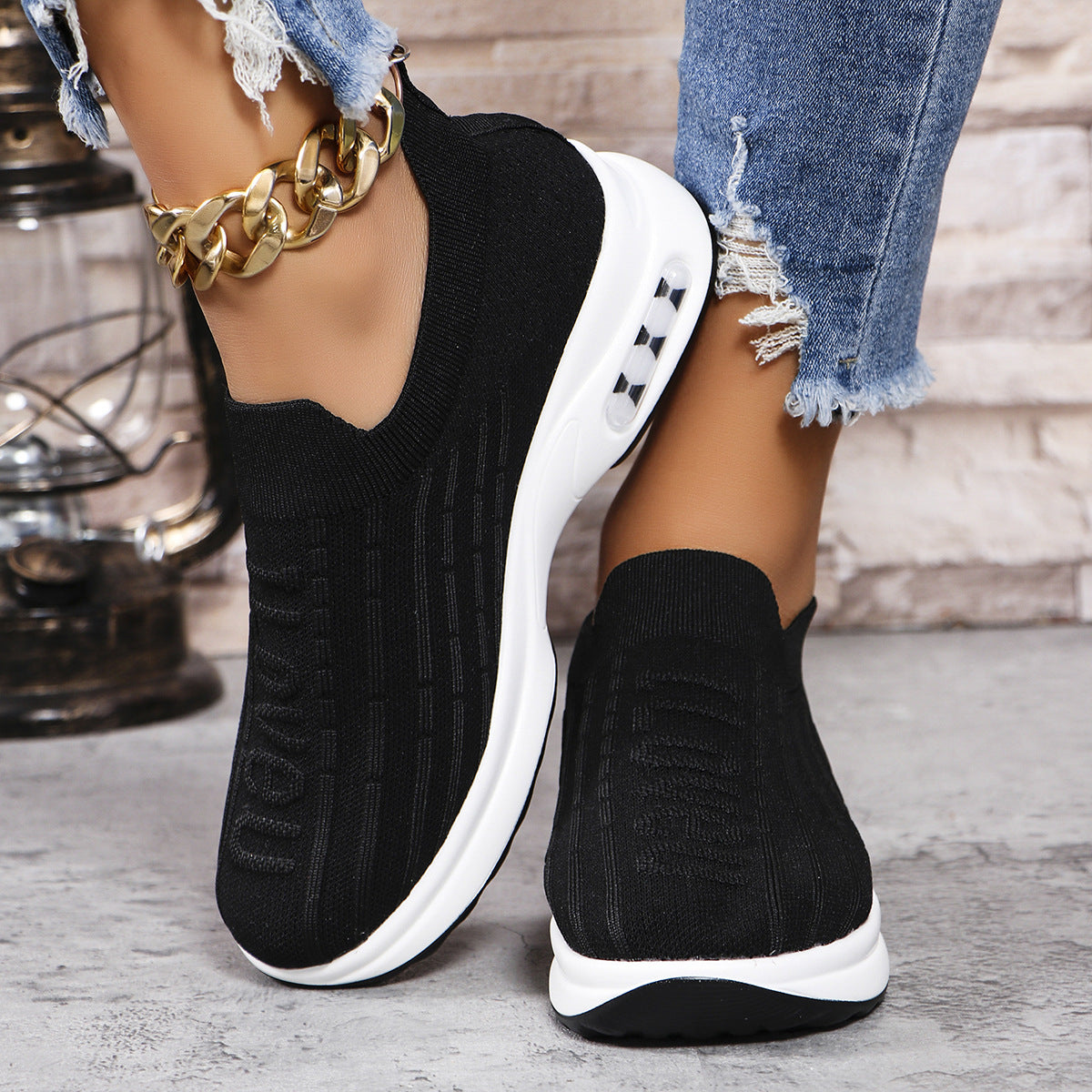 Round Toe Mesh Loafers - Aurelia Clothing