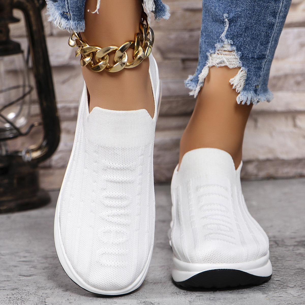 Round Toe Mesh Loafers - Aurelia Clothing
