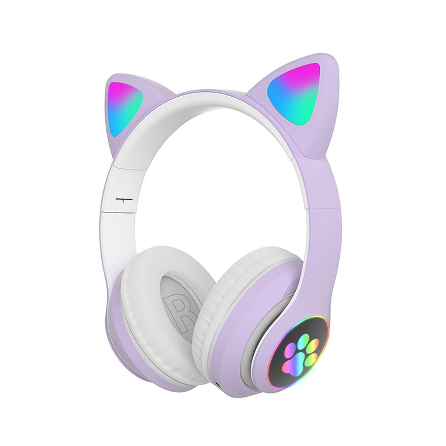 STN-28 Over Ear Music Headset Glowing Cat Ear Headphones Foldable Wireless BT5.0 Earphone with Mic LED Lights for PC Phone - Free Shipping - Aurelia Clothing
