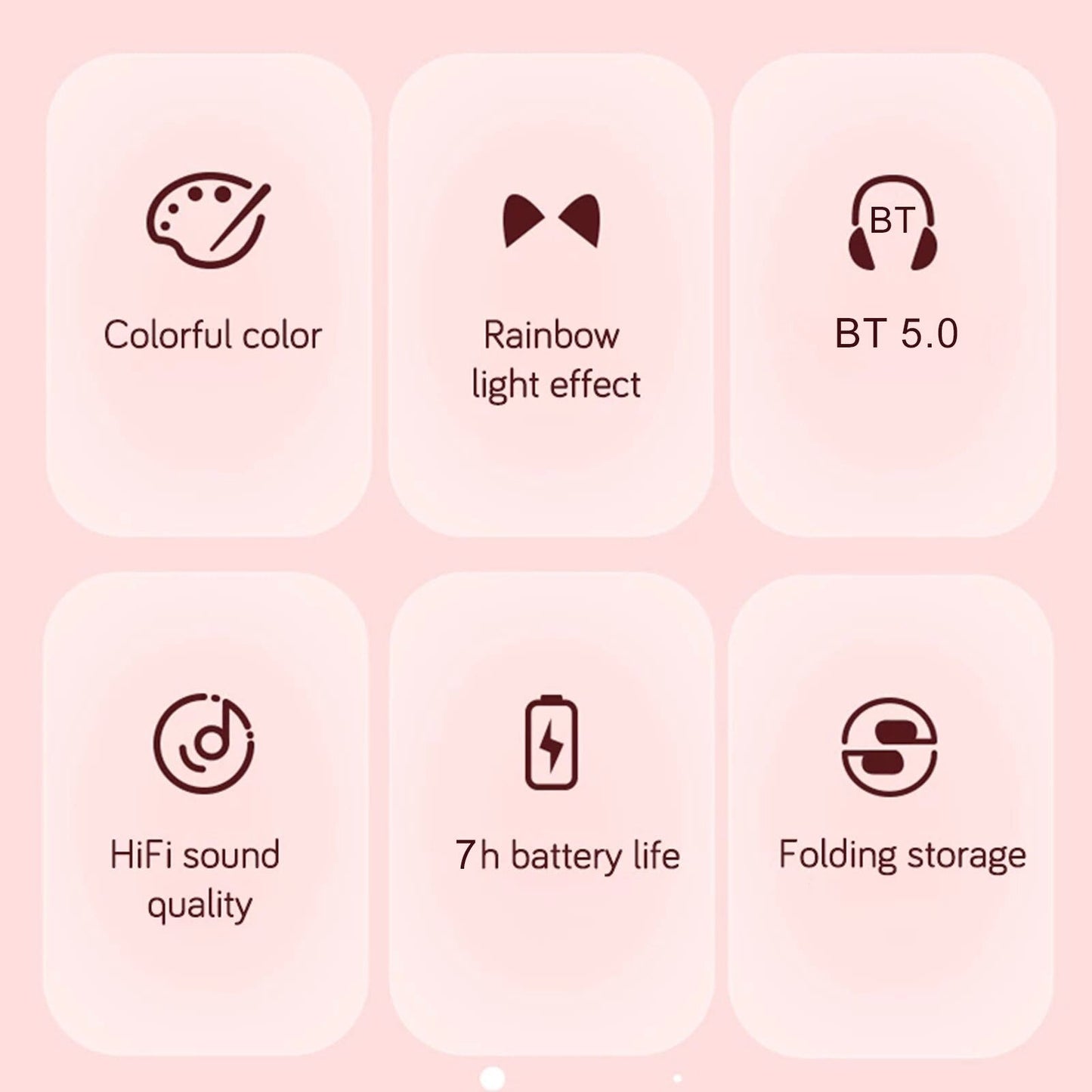 STN-28 Over Ear Music Headset Glowing Cat Ear Headphones Foldable Wireless BT5.0 Earphone with Mic LED Lights for PC Phone - Free Shipping - Aurelia Clothing