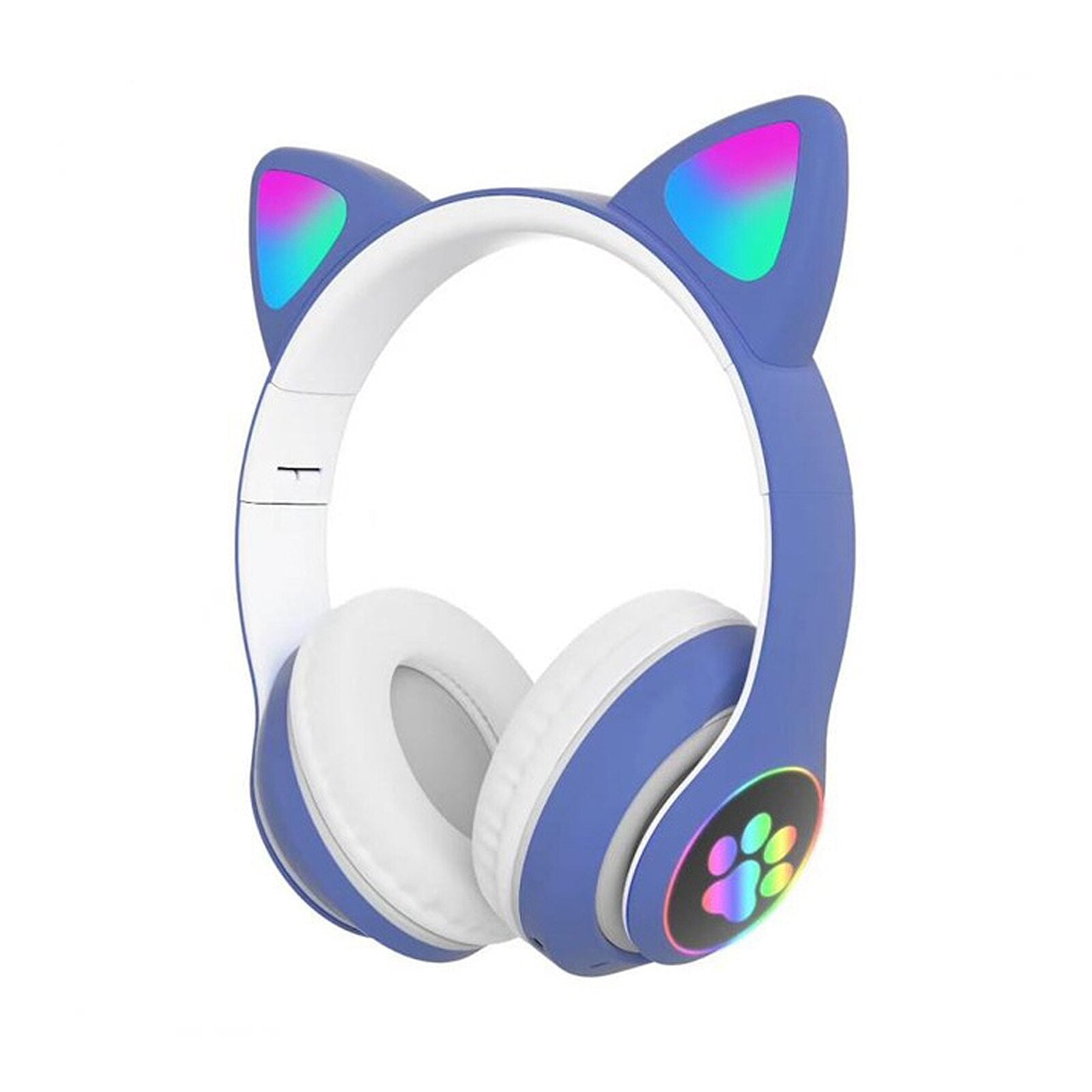 STN-28 Over Ear Music Headset Glowing Cat Ear Headphones Foldable Wireless BT5.0 Earphone with Mic LED Lights for PC Phone - Free Shipping - Aurelia Clothing