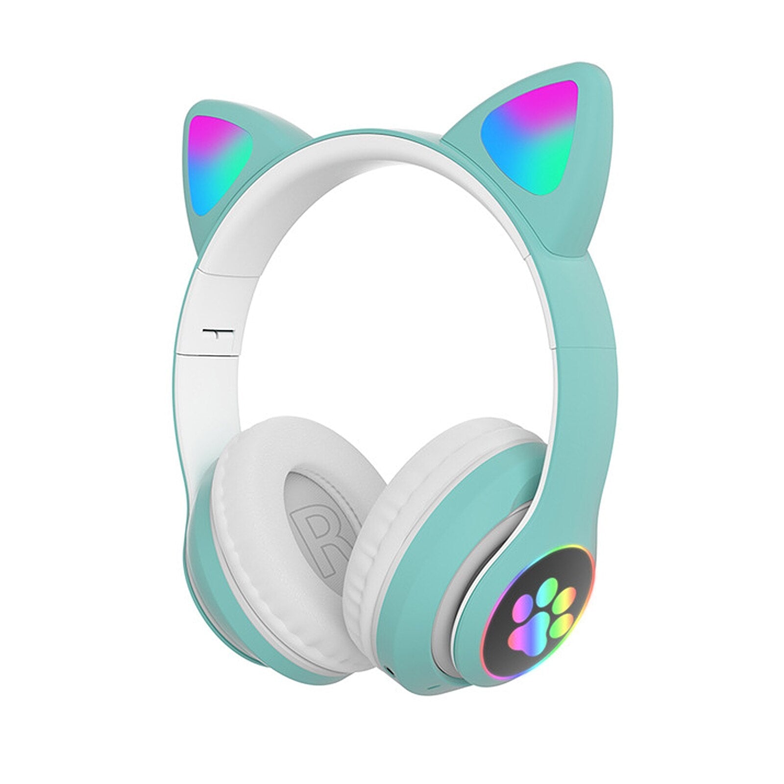STN-28 Over Ear Music Headset Glowing Cat Ear Headphones Foldable Wireless BT5.0 Earphone with Mic LED Lights for PC Phone - Free Shipping - Aurelia Clothing