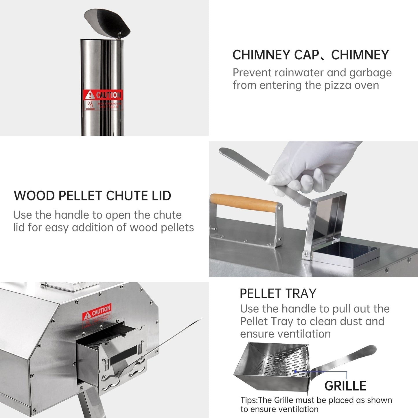 Semi-Automatic Silver 12 Outdoor Pizza Oven Portable Wood Fired Pizza Oven - Free Shipping - Aurelia Clothing