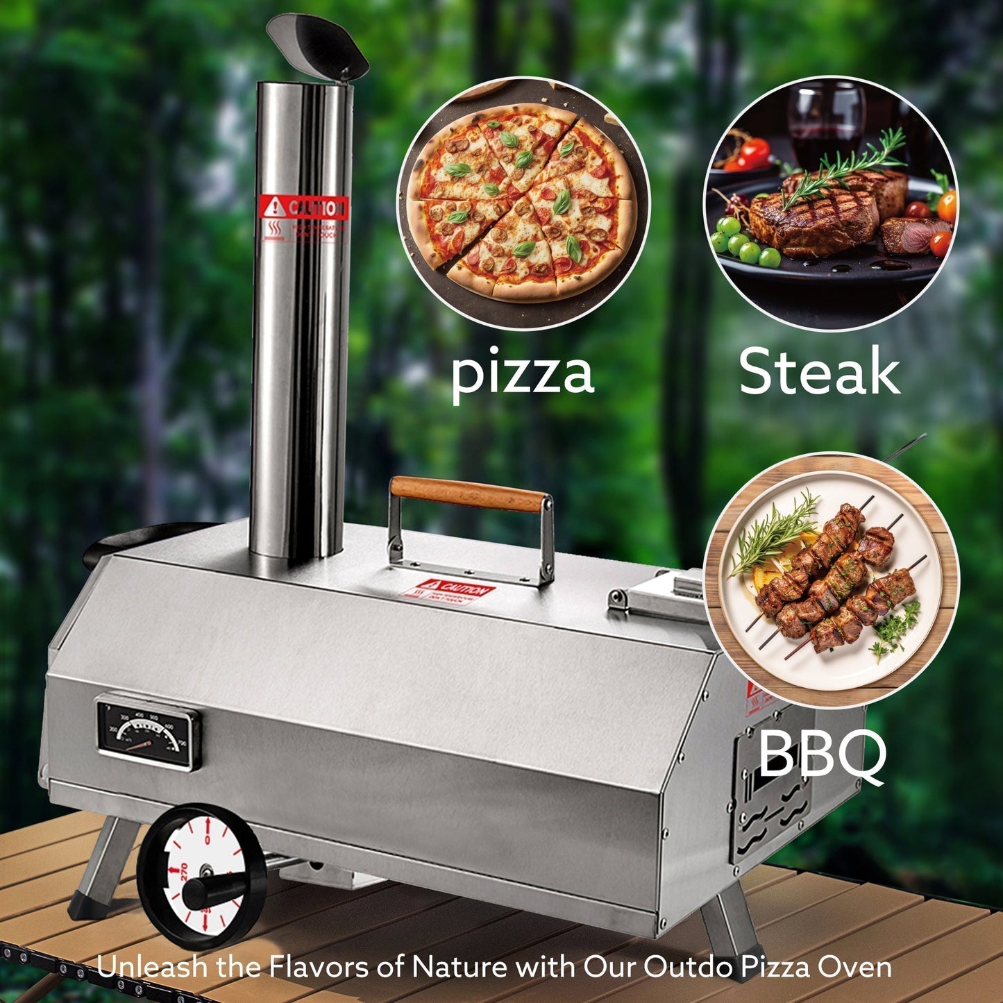 Semi-Automatic Silver 12 Outdoor Pizza Oven Portable Wood Fired Pizza Oven - Free Shipping - Aurelia Clothing