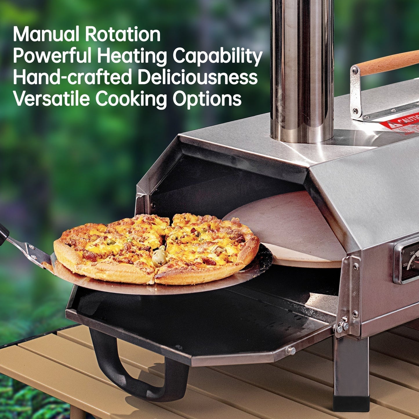 Semi-Automatic Silver 12 Outdoor Pizza Oven Portable Wood Fired Pizza Oven - Free Shipping - Aurelia Clothing
