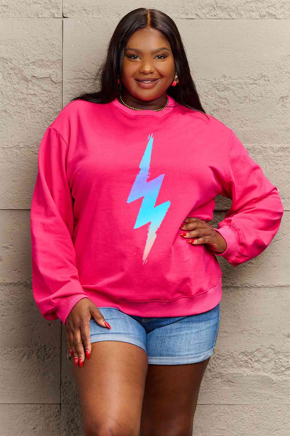Simply Love Full Size Graphic Round Neck Sweatshirt - Aurelia Clothing