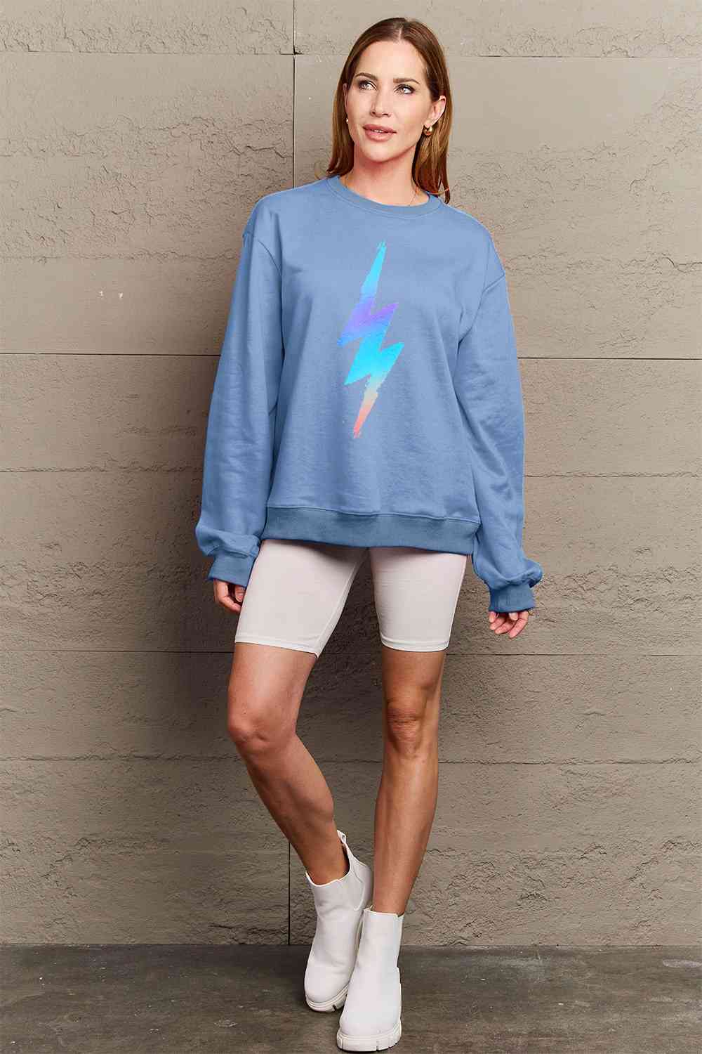 Simply Love Full Size Graphic Round Neck Sweatshirt - Aurelia Clothing