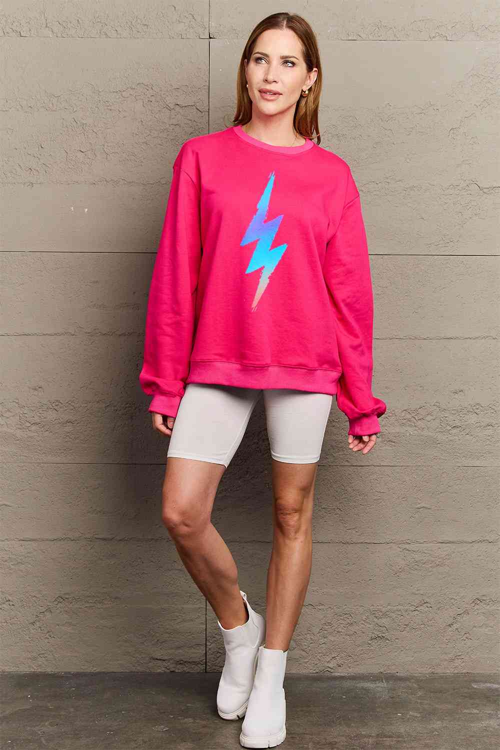 Simply Love Full Size Graphic Round Neck Sweatshirt - Aurelia Clothing