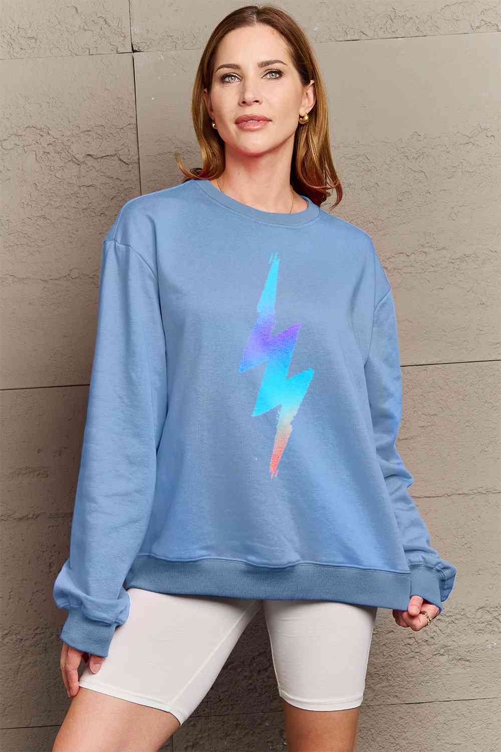 Simply Love Full Size Graphic Round Neck Sweatshirt - Aurelia Clothing