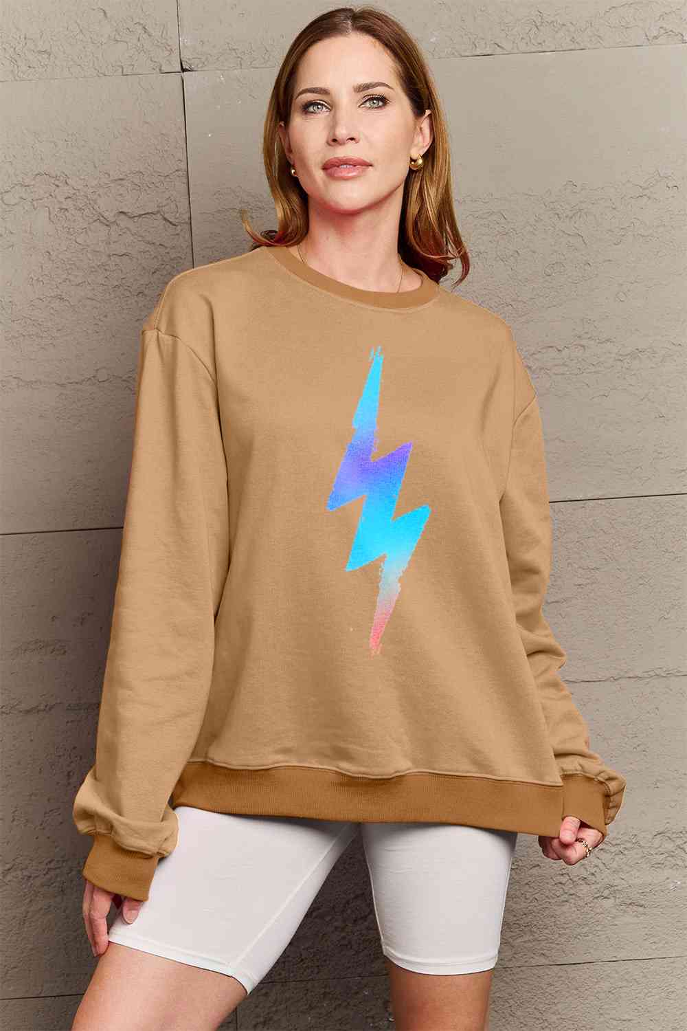 Simply Love Full Size Graphic Round Neck Sweatshirt - Aurelia Clothing