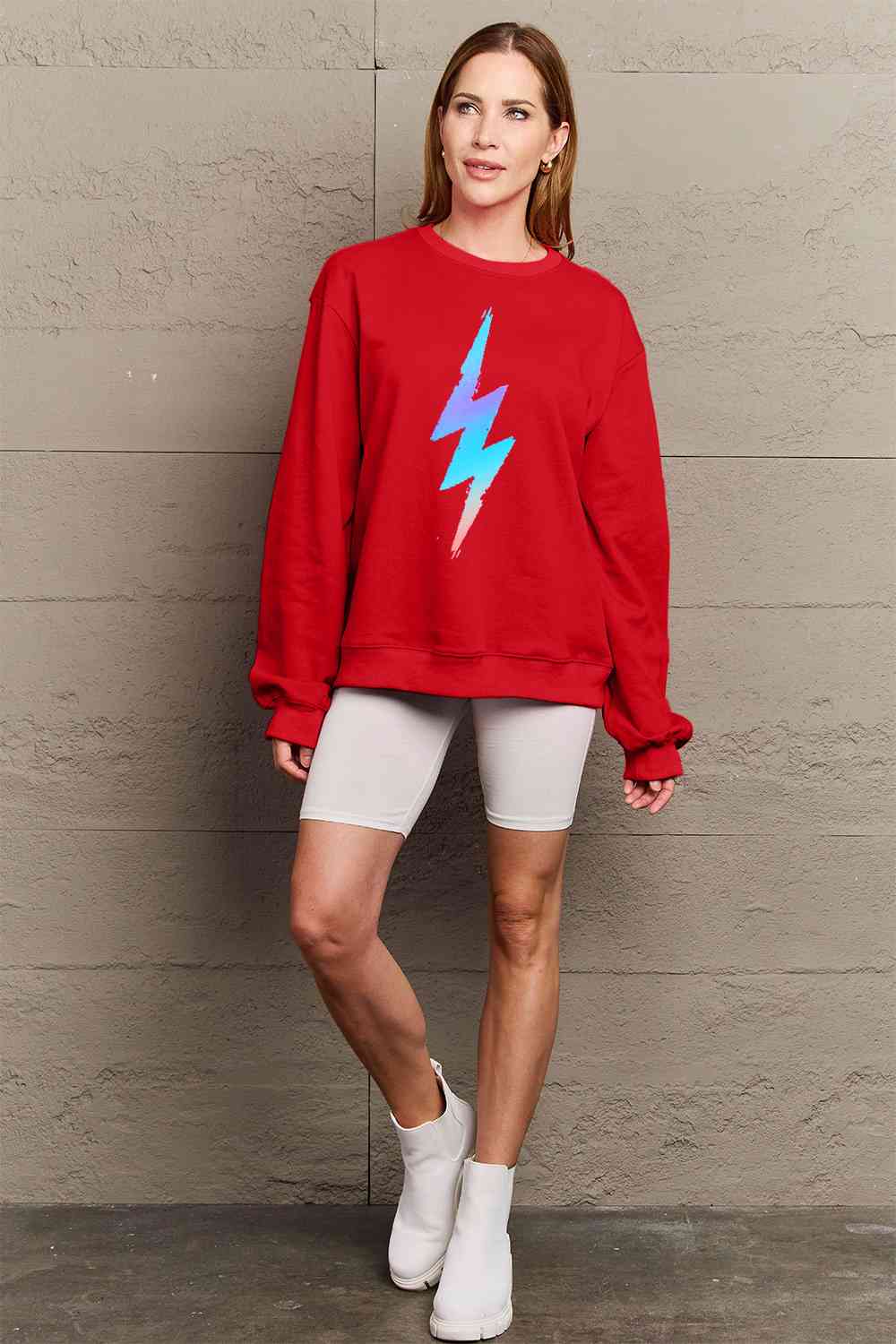Simply Love Full Size Graphic Round Neck Sweatshirt - Aurelia Clothing