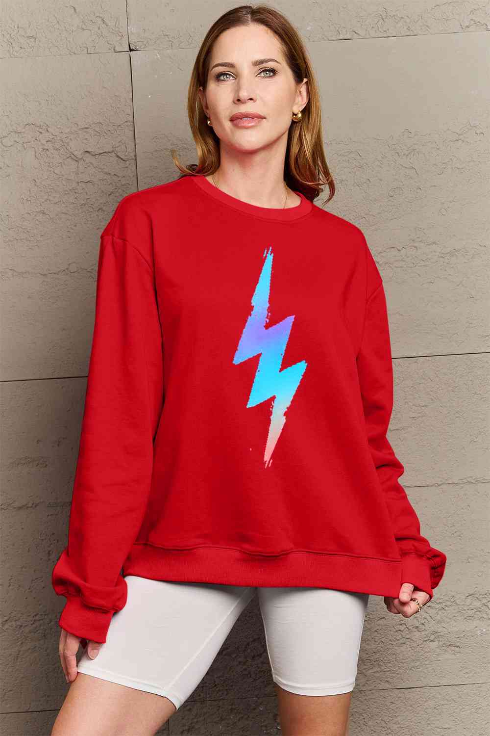 Simply Love Full Size Graphic Round Neck Sweatshirt - Aurelia Clothing