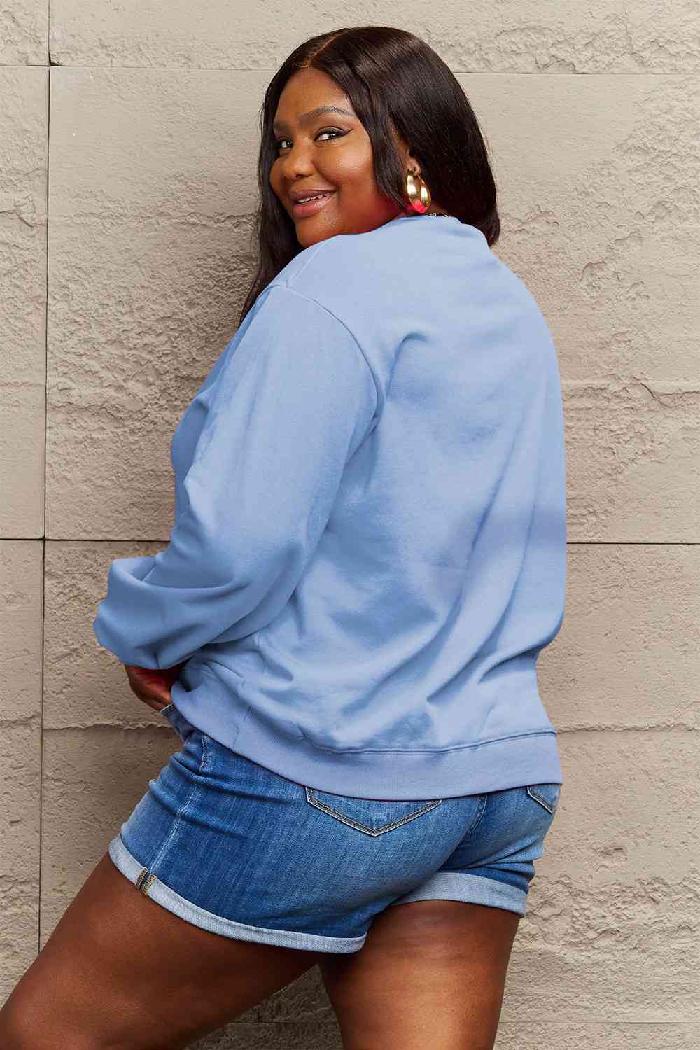 Simply Love Full Size Graphic Round Neck Sweatshirt - Aurelia Clothing