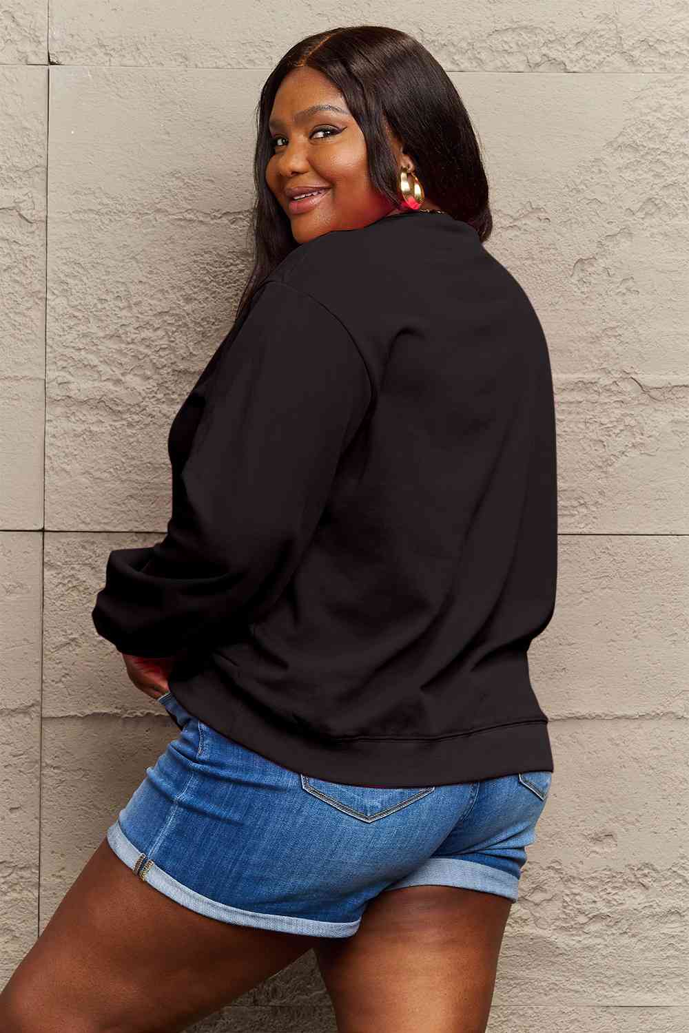 Simply Love Full Size Graphic Round Neck Sweatshirt - Aurelia Clothing