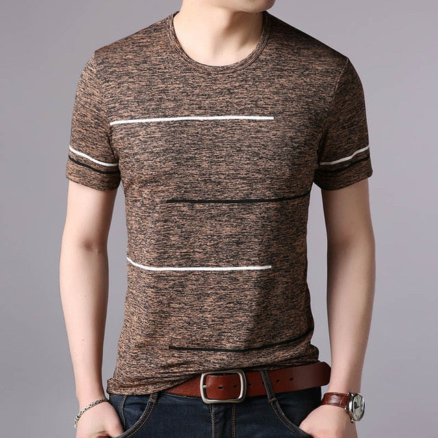 T Shirts Mens Summer O Neck Cotton Trending Streetwear Tops Striped Short Sleev Cool Tee Mens Clothing - Free Shipping - Aurelia Clothing