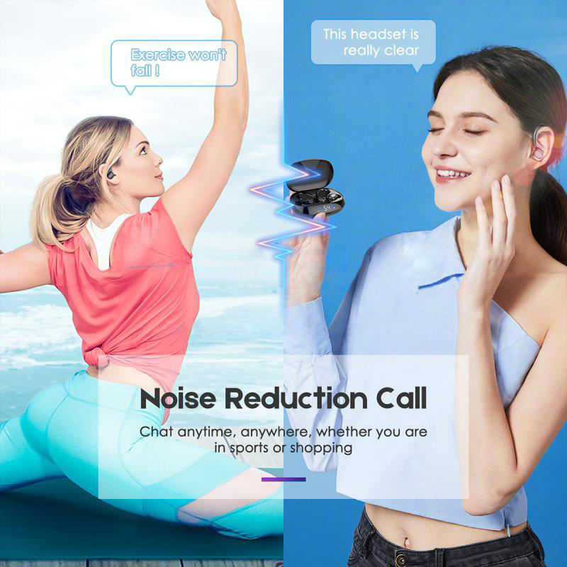 TWS True Wireless Bluetooth Headset 5.0 Digital Display Charging Bin Hanging Ear Sports Headset VV2 - Free Shipping - Aurelia Clothing