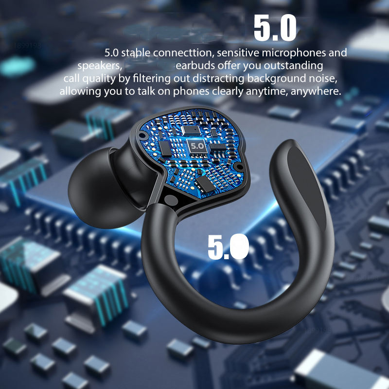 TWS True Wireless Bluetooth Headset 5.0 Digital Display Charging Bin Hanging Ear Sports Headset VV2 - Free Shipping - Aurelia Clothing