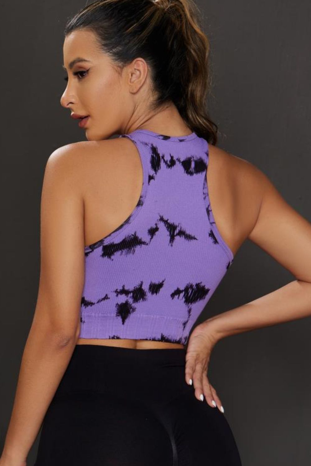 Tie-dye Cropped Round Neck Tank Top - Aurelia Clothing