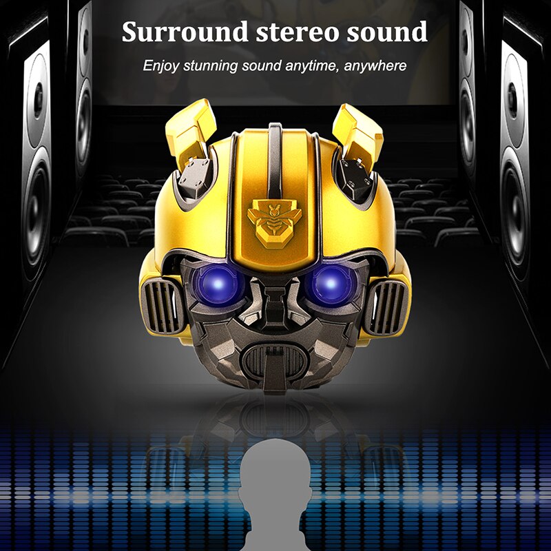 Transformers Bumblebee Helmet Wireless Bluetooth 5.0 Speaker With Fm Radio Support Usb Mp3 TF for Kids - Free Shipping - Aurelia Clothing