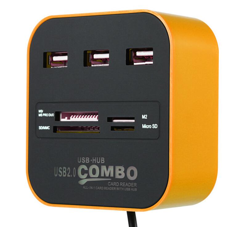 USB HUB Combo All In One USB 2.0 Micro SD High Speed Card Reader 3 Ports Adapter Connector For Tablet PC Computer Laptop - Free Shipping - Aurelia Clothing