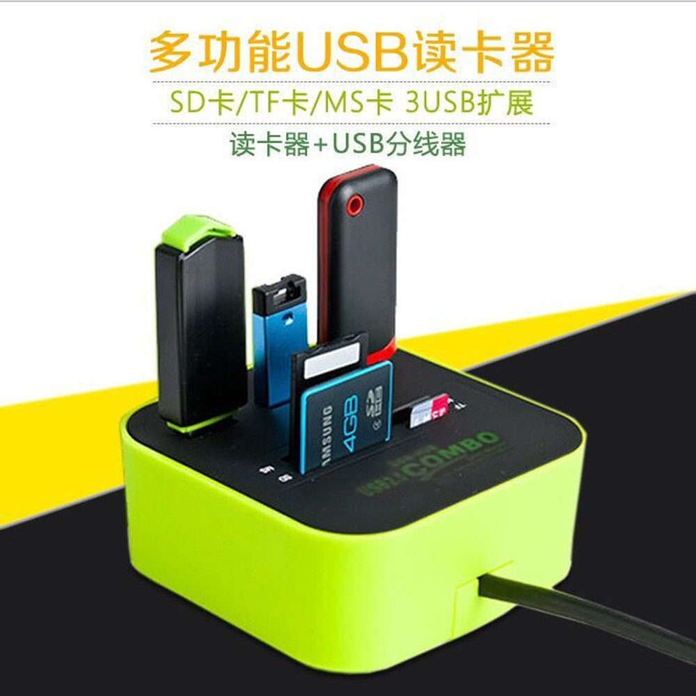 USB HUB Combo All In One USB 2.0 Micro SD High Speed Card Reader 3 Ports Adapter Connector For Tablet PC Computer Laptop - Free Shipping - Aurelia Clothing