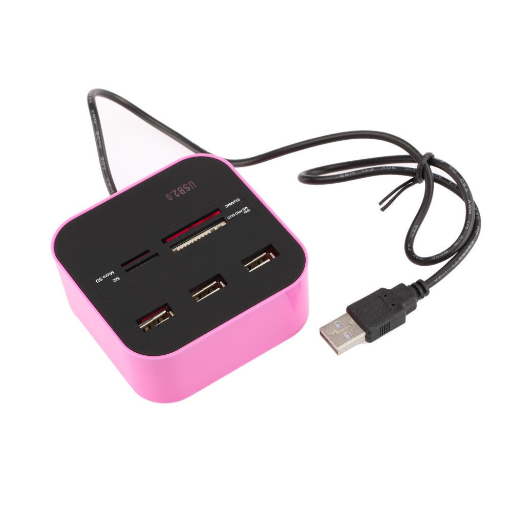 USB HUB Combo All In One USB 2.0 Micro SD High Speed Card Reader 3 Ports Adapter Connector For Tablet PC Computer Laptop - Free Shipping - Aurelia Clothing