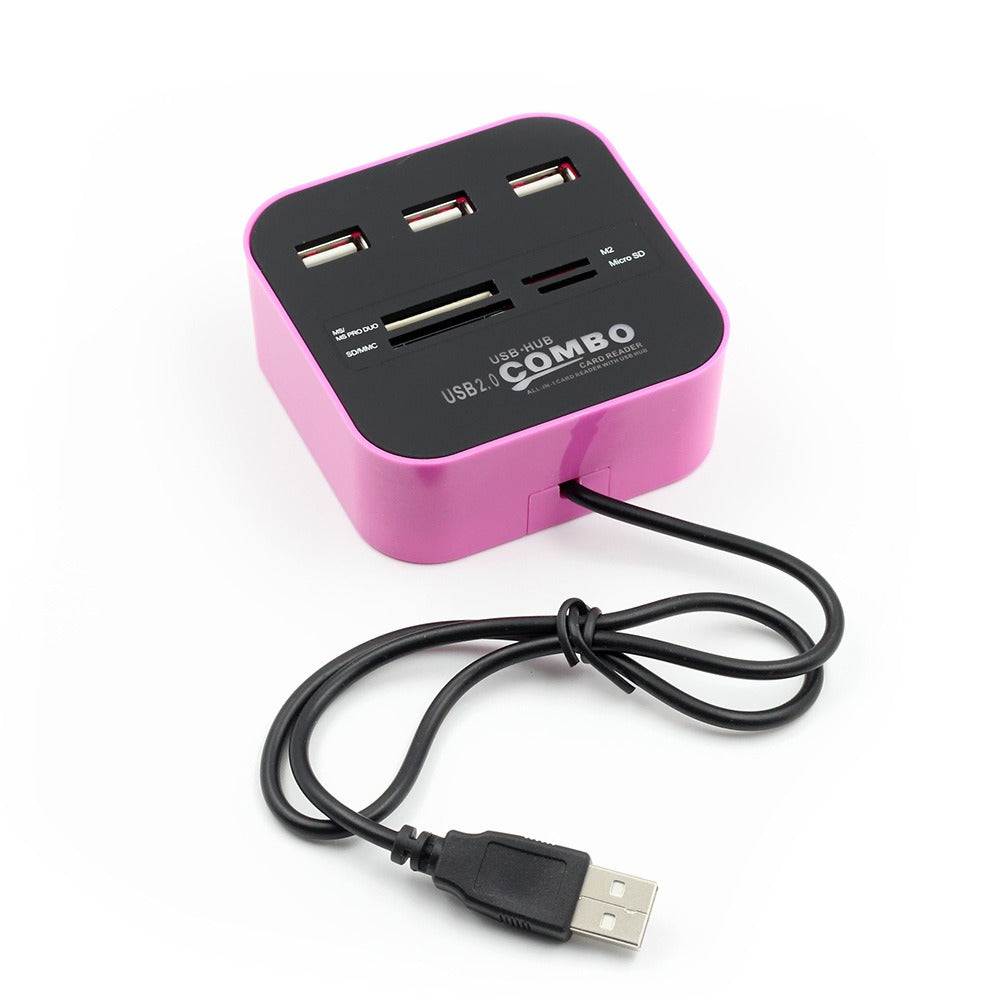 USB HUB Combo All In One USB 2.0 Micro SD High Speed Card Reader 3 Ports Adapter Connector For Tablet PC Computer Laptop - Free Shipping - Aurelia Clothing