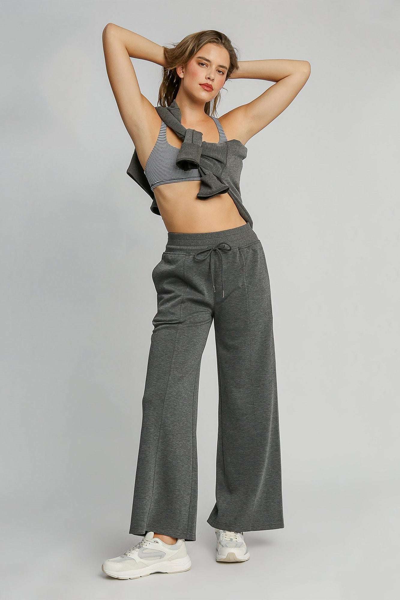 Umgee Full Size Drawstring Wide Leg Pants with Pockets - Aurelia Clothing