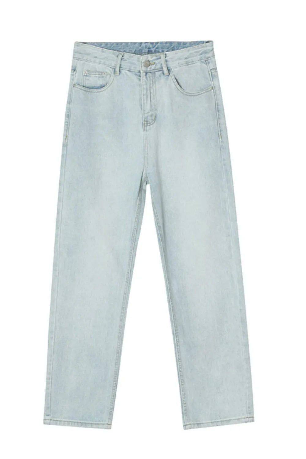Washed Straight-Leg Slim Jeans - Free Shipping - Aurelia Clothing