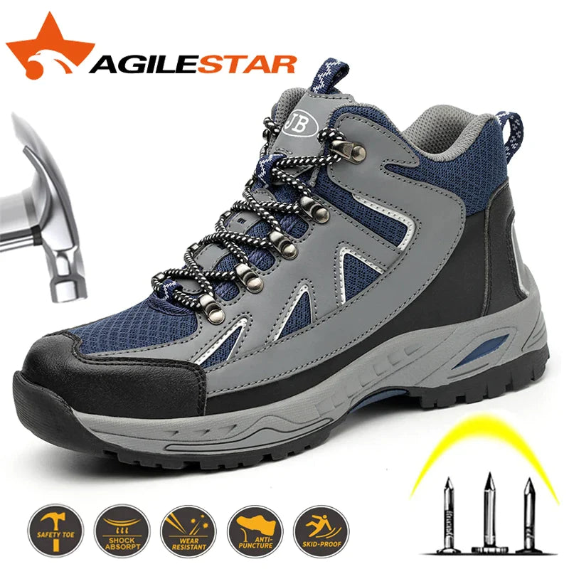 Work Reflection Anti-smashing Anti-pirecing Lightweight Breathable Mesh Steel Toe Men Safety Shoes - Free Shipping - Aurelia Clothing