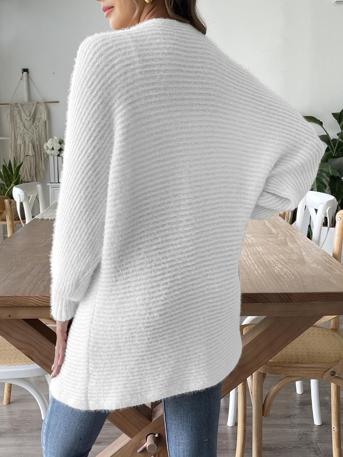 Open Front Long Sleeve Cardigan - Aurelia Clothing