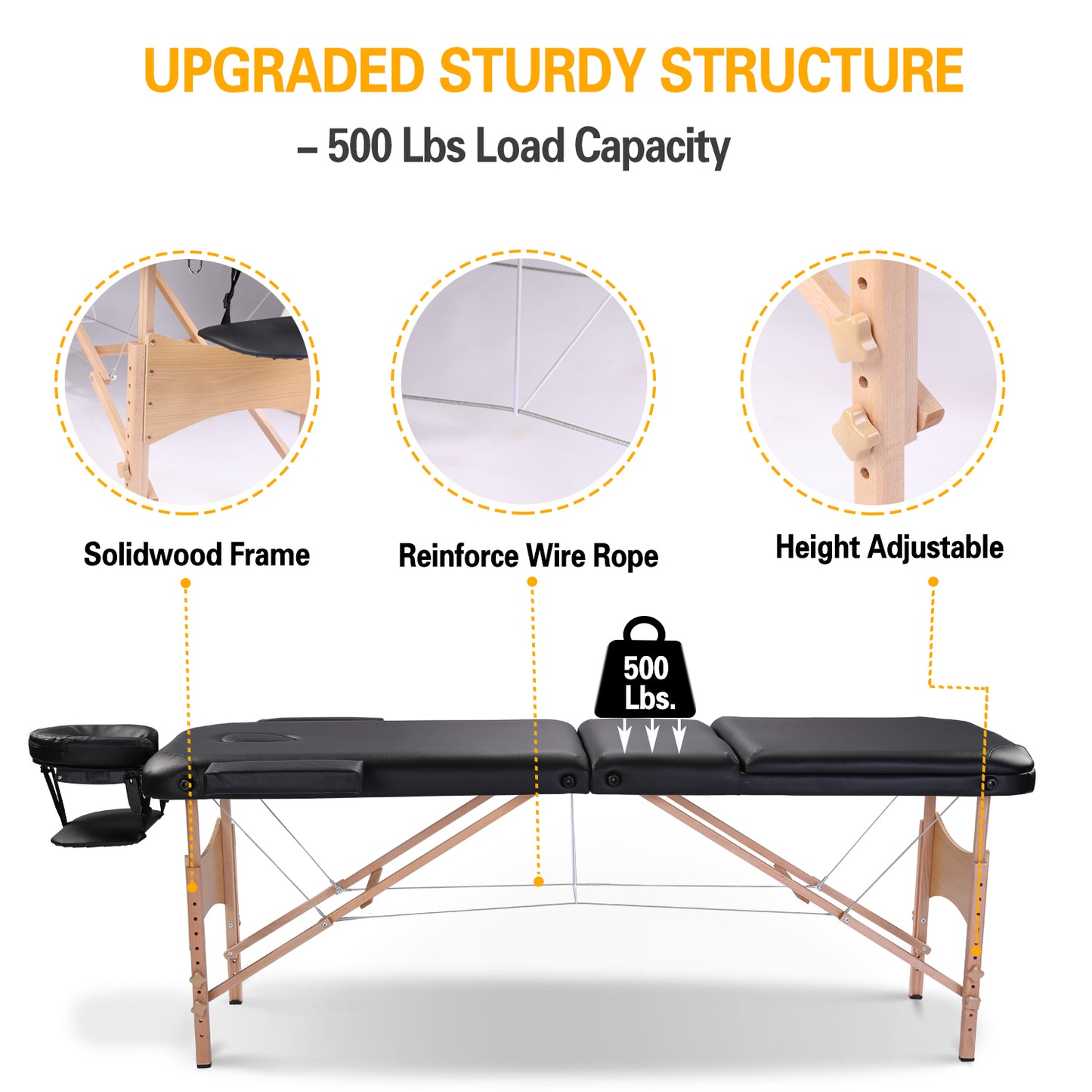 Massage Table Portable Massage Bed Lash Bed with Carrying Case SPA Table Height Adjustable, Salon Bed Face Cradle Bed - Free Shipping - Aurelia Clothing