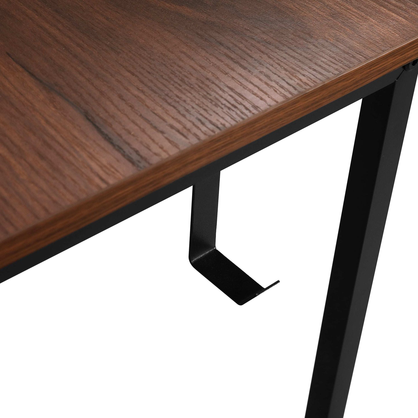 Techni Mobili L-Shape Industrial Desk with storage shelves, Walnut - Free Shipping - Aurelia Clothing