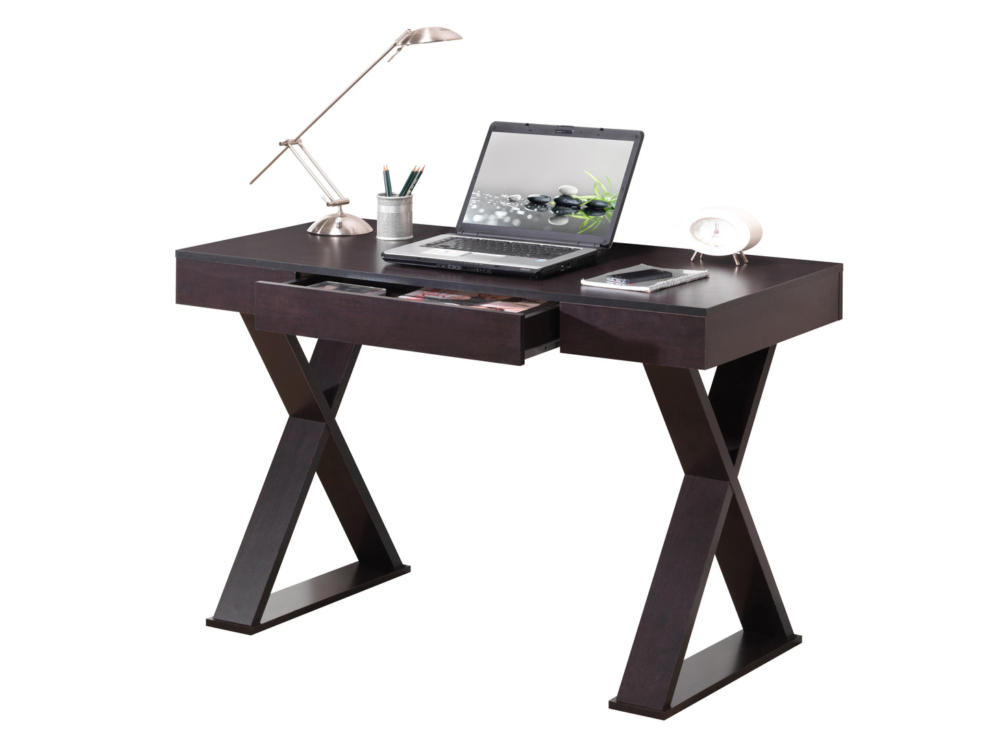 Techni Mobili Trendy Writing Desk with Drawer, Espresso - Free Shipping - Aurelia Clothing