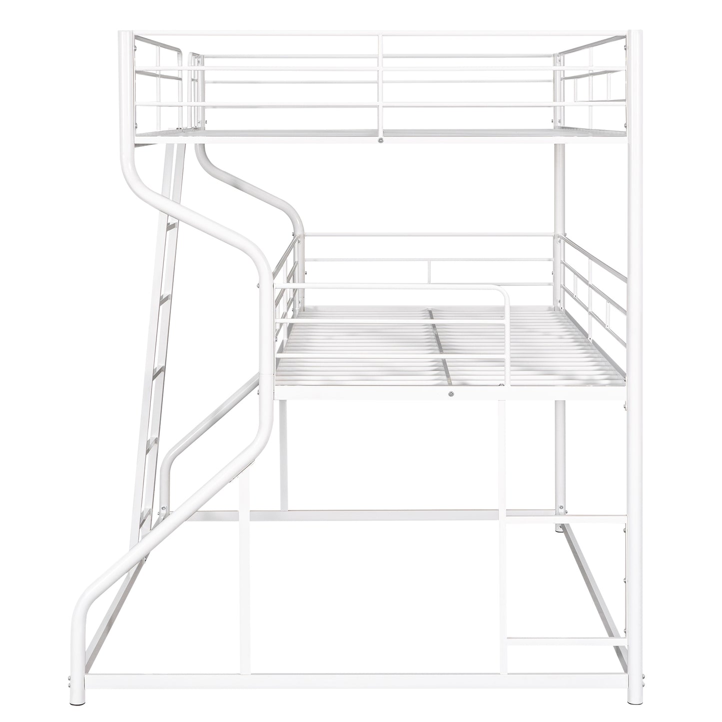 Full XL over Twin XL over Queen Size Triple Bunk Bed with Long and Short Ladder,WhiteTwin over Twin House Bunk Bed with Trundle and Slide, Storage Staircase, Roof and Window Design, Gray(Old - Aurelia Clothing