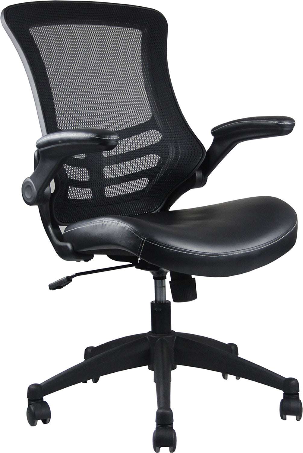 Techni Mobili Stylish Mid-Back Mesh Office Chair with Adjustable Arms, Black - Free Shipping - Aurelia Clothing