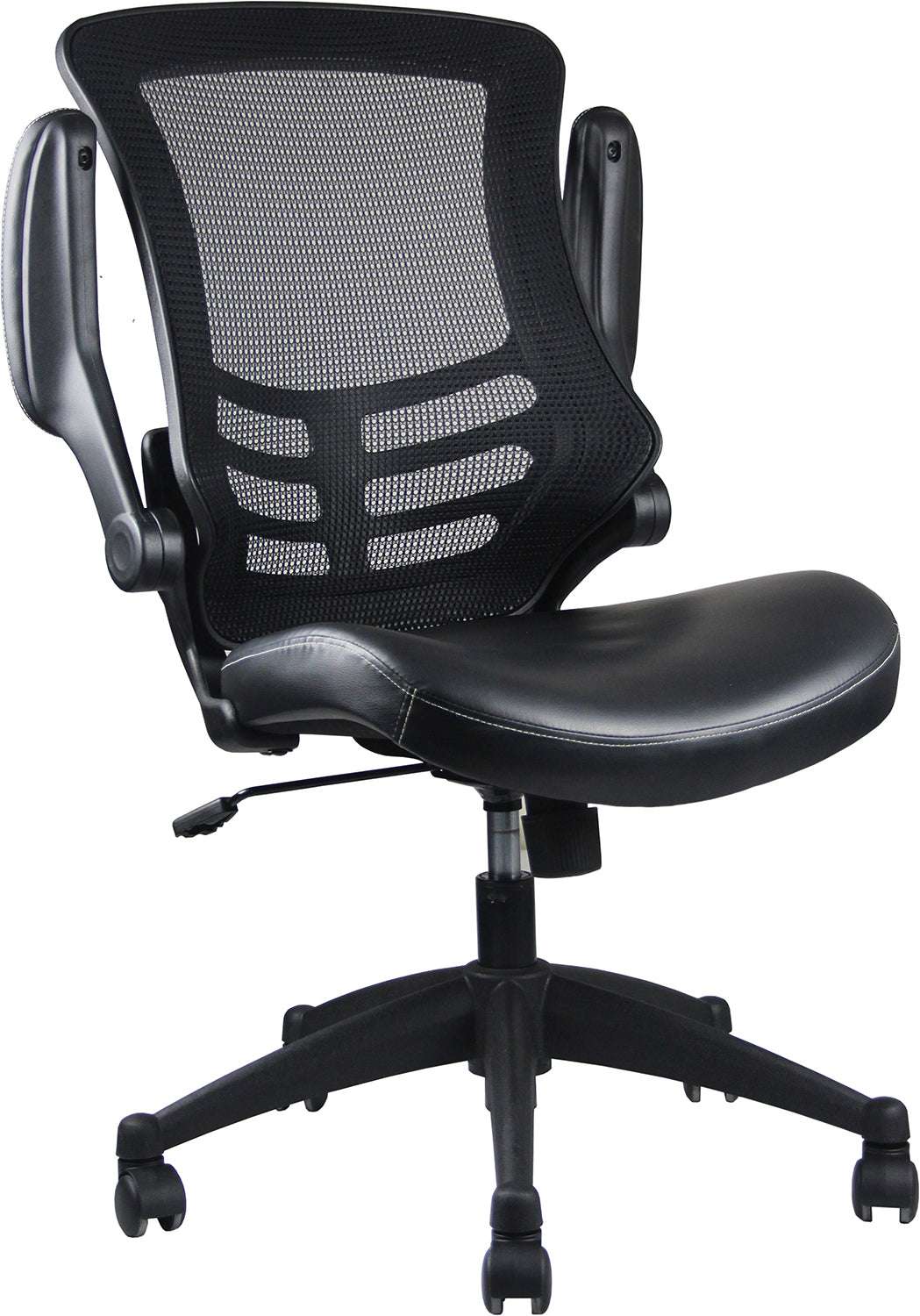 Techni Mobili Stylish Mid-Back Mesh Office Chair with Adjustable Arms, Black - Free Shipping - Aurelia Clothing