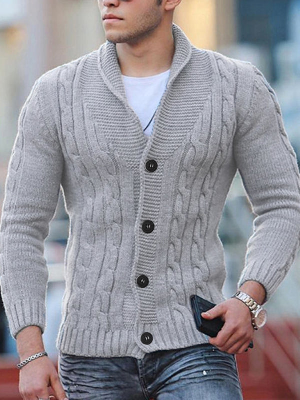 New Sweater Men's Knitted Cardigan Solid Color Slim Men's Jacket - Free Shipping - Aurelia Clothing