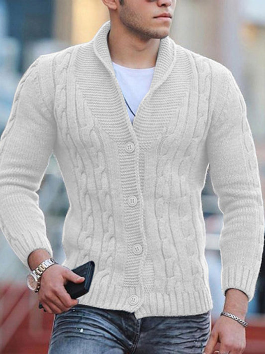 New Sweater Men's Knitted Cardigan Solid Color Slim Men's Jacket - Free Shipping - Aurelia Clothing