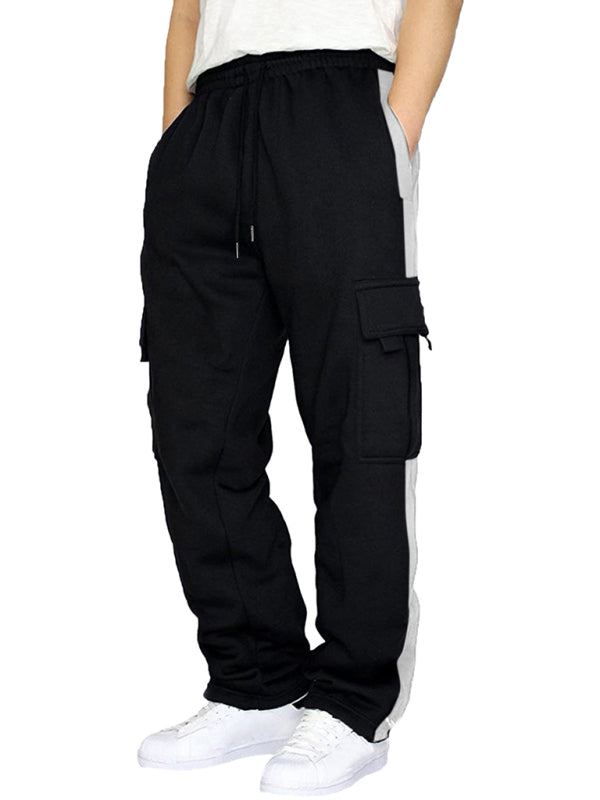 Men's autumn and winter velvet loose multi-pocket lanyard overalls - Free Shipping