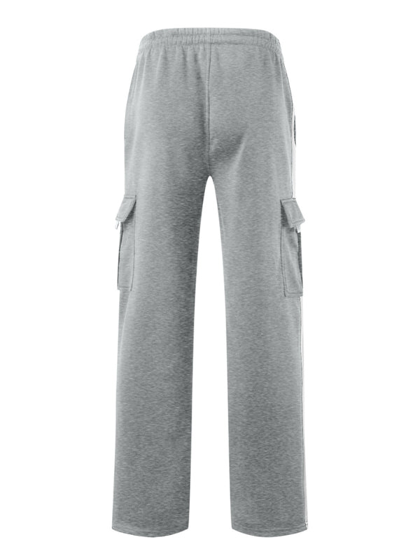 Men's autumn and winter velvet loose multi-pocket lanyard overalls - Free Shipping