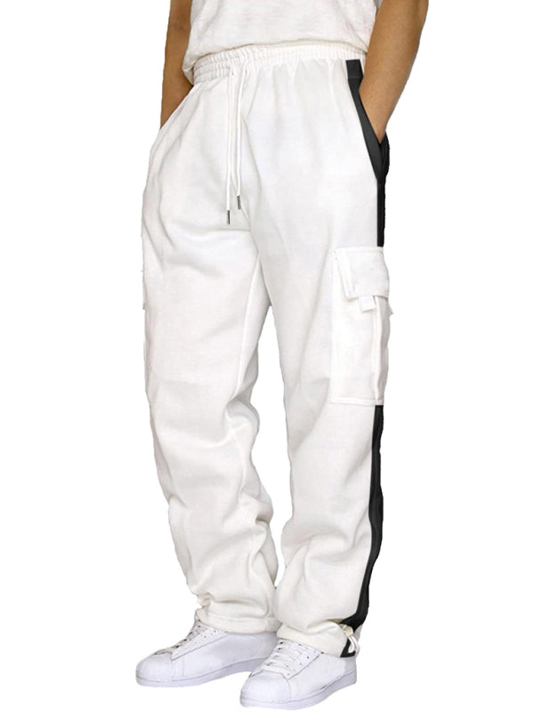 Men's autumn and winter velvet loose multi-pocket lanyard overalls - Free Shipping