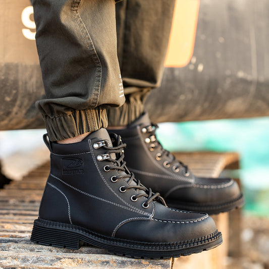 Comfortable And Durable Work Shoes Microfiber Leather Safety Shoes Men's Anti Smash And Anti Puncture Work Shoes - Free Shipping - Aurelia Clothing