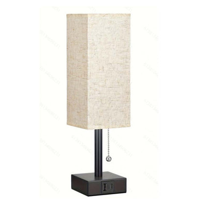 Linen 90 square desk lamp zipper switch three color temperature variable light A+C USB charging - Free Shipping - Aurelia Clothing