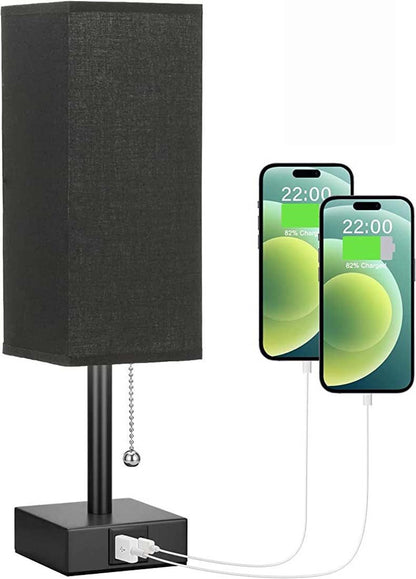 Linen 90 square desk lamp zipper switch three color temperature variable light A+C USB charging - Free Shipping - Aurelia Clothing